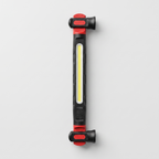 Lampe d'atelier LED COB noire et rouge, vue de face