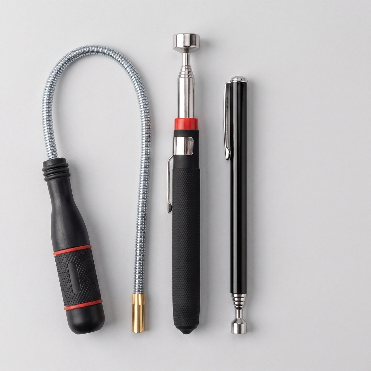 Set de trois récupérateurs magnétiques : flexible, télescopique et stylo